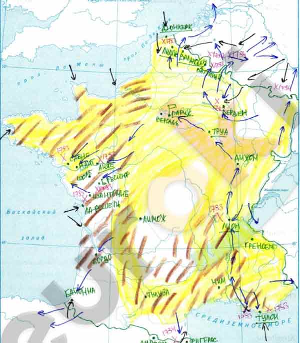 Контурная карта французская революция 18