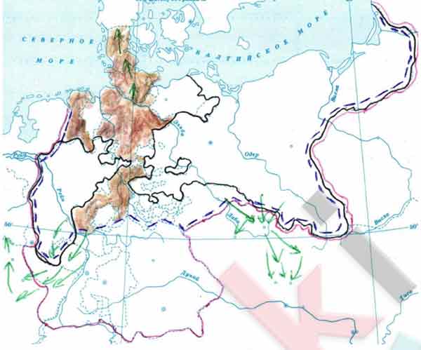 Контурная карта по истории объединение германии 9 класс