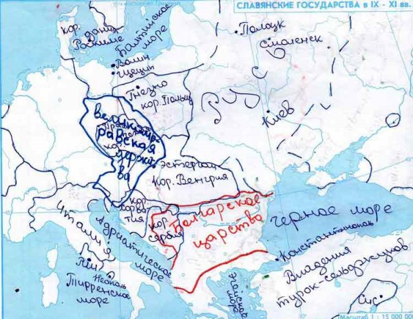 Карта византийская империя и славяне в 6 11 веках контурная карта