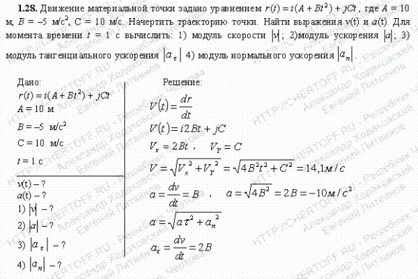 Движение точки задано координатным способом найти уравнение траектории нарисовать кривую