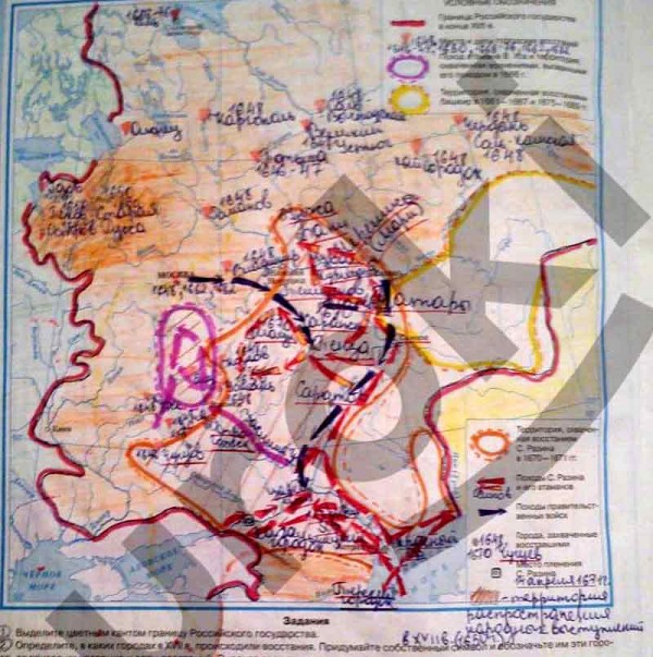 Карта смутное время в россии в начале 17 века 7 класс контурная карта