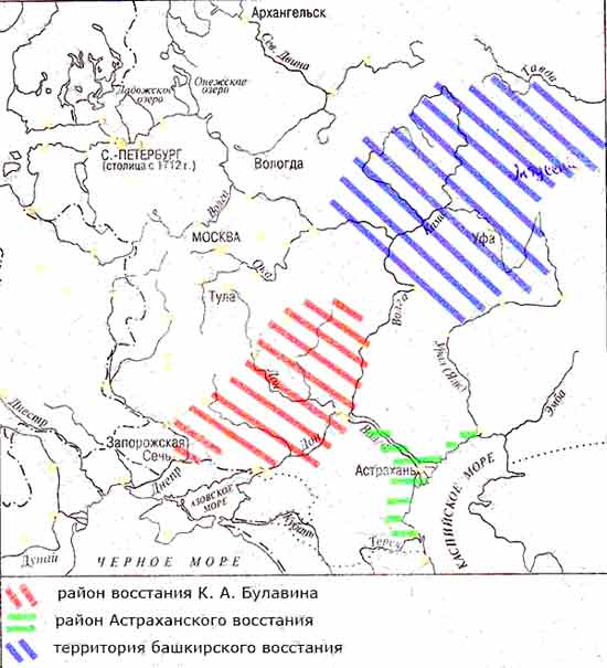 Восстание башкирское карта