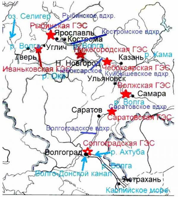 Карта поселка гэс рыбинск