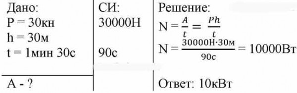 Мощность развиваемая человеком при подъеме. 30 М В высоту.