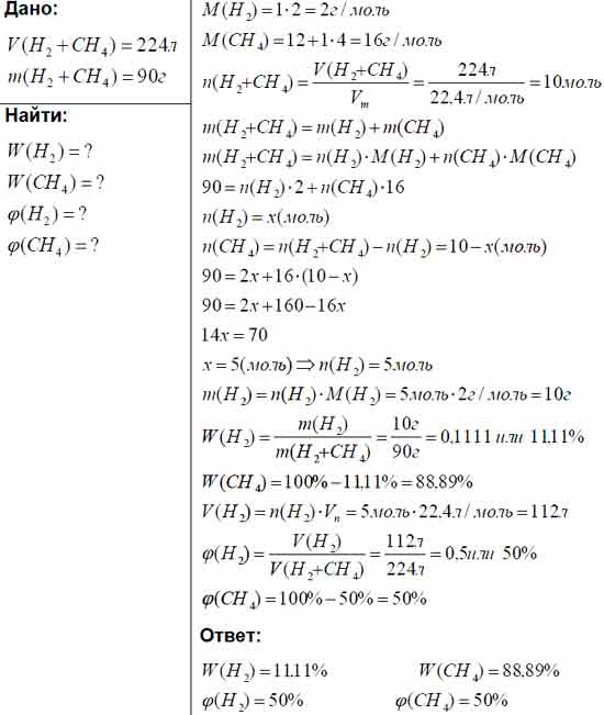 Смесь метана и водорода. Вычислите массовую долю водорода в метане сн4. Вычислите массу метана ch4 объем которого при н.у составляет 67.2 л. Рассчитайте массовые доли в метане ch4.
