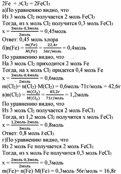 Составьте уравнения химических реакций согласно схеме fe fecl2 fe