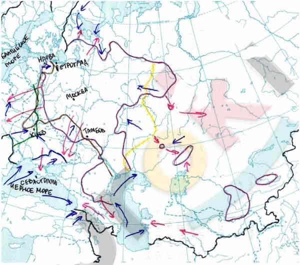 Границы россии 1918 года карта