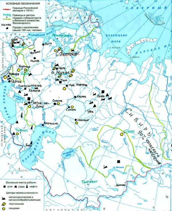 Гдз контурная карта по истории россии 9 класс 19 начало 20 века