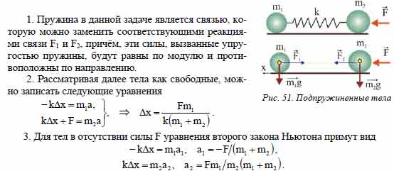 Два груза соединены пружиной